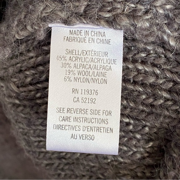 HELMUT LANG BROWN ALPACA WOOL CHUNKY KNIT ROUND NECK SWEATER - Picture 7 of 9